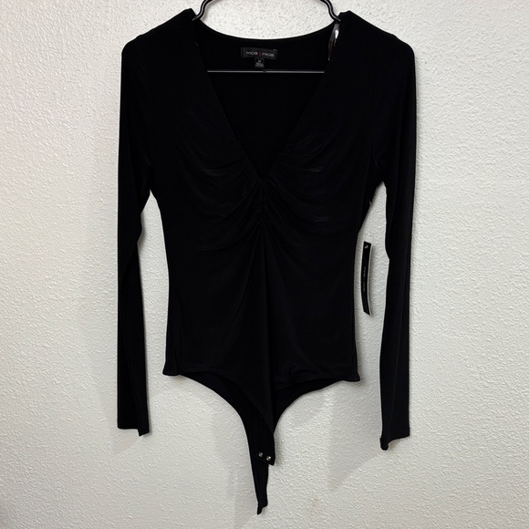 Moa Moa Tops - 658 NWT Moa Moa Black Long Sleeve spandex Bodysuit. SzM